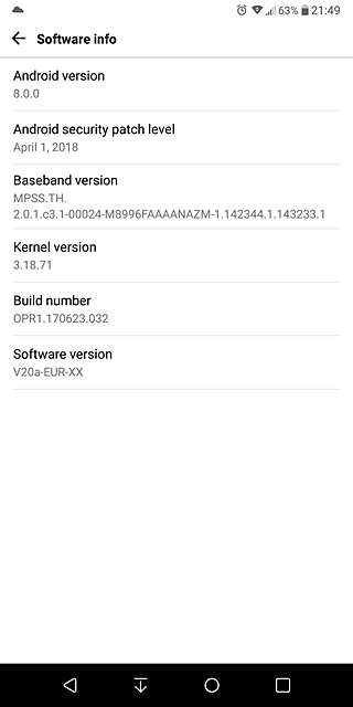 LG G6 Android Oreo
